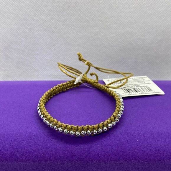 💛 Silver Ball & Rope Adjustable Bracelet - Picture 1 of 3